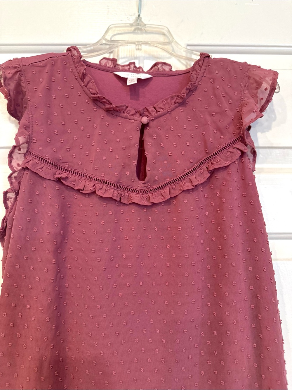 Lauren Conrad Blouse | Size XXL Swiss Dot Ruffles - Picture 3 of 6